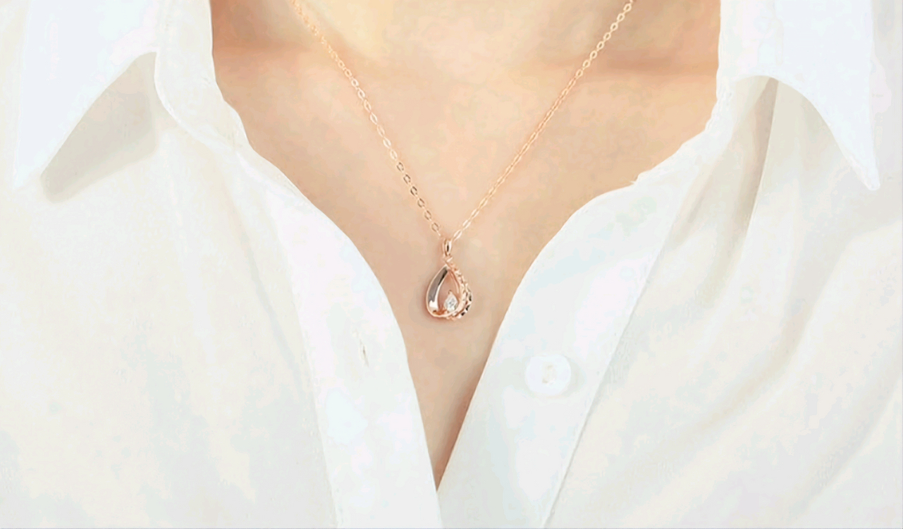 로이드 14k 목걸이 물방울 팬던트 펜던트 일체형 3푼--2