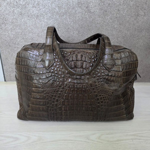 천연 악어가죽 보스턴백