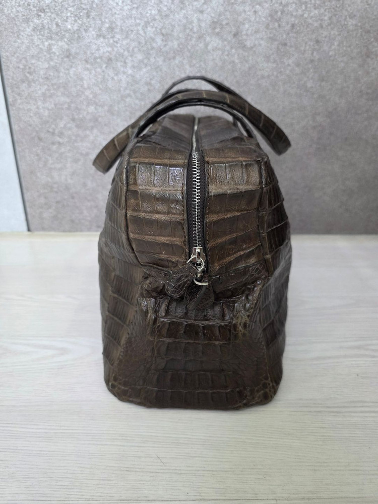 천연 악어가죽 보스턴백--1