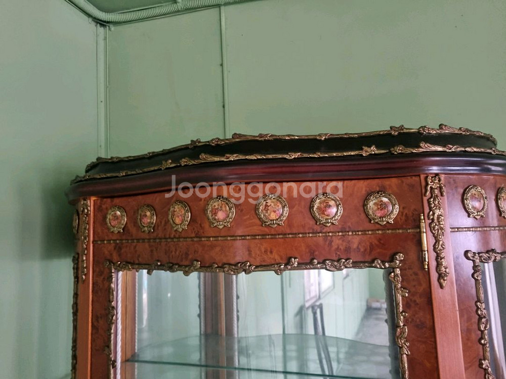 앤틱 유리 장식장 세트 명화가구--2