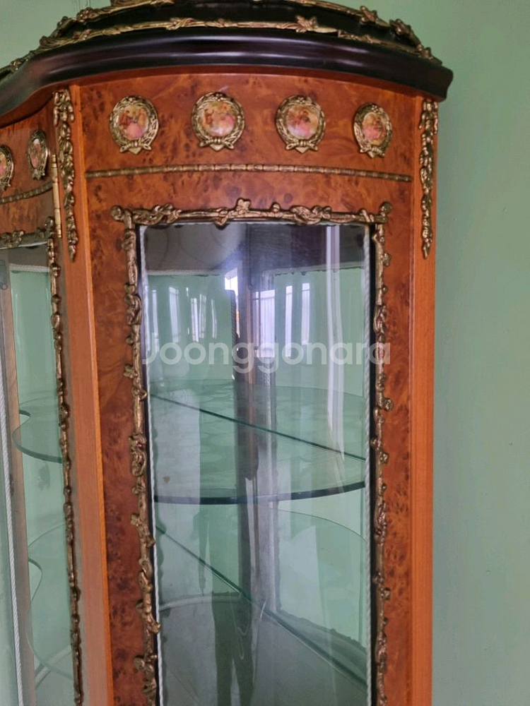 앤틱 유리 장식장 세트 명화가구--9