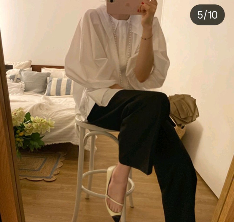 로즈베이 베라 겹카라 블라우스--5