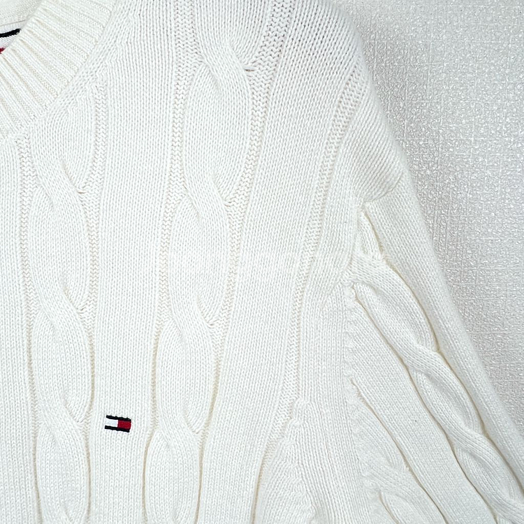 타미힐피거 여성 PIMA코튼 케이블 니트 스웨터 S--3