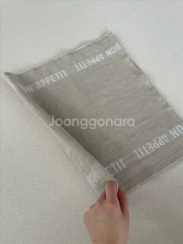 샤르베에디션 본 아페티 키친크로스 M 린넨 화이트 컬러 판매--3