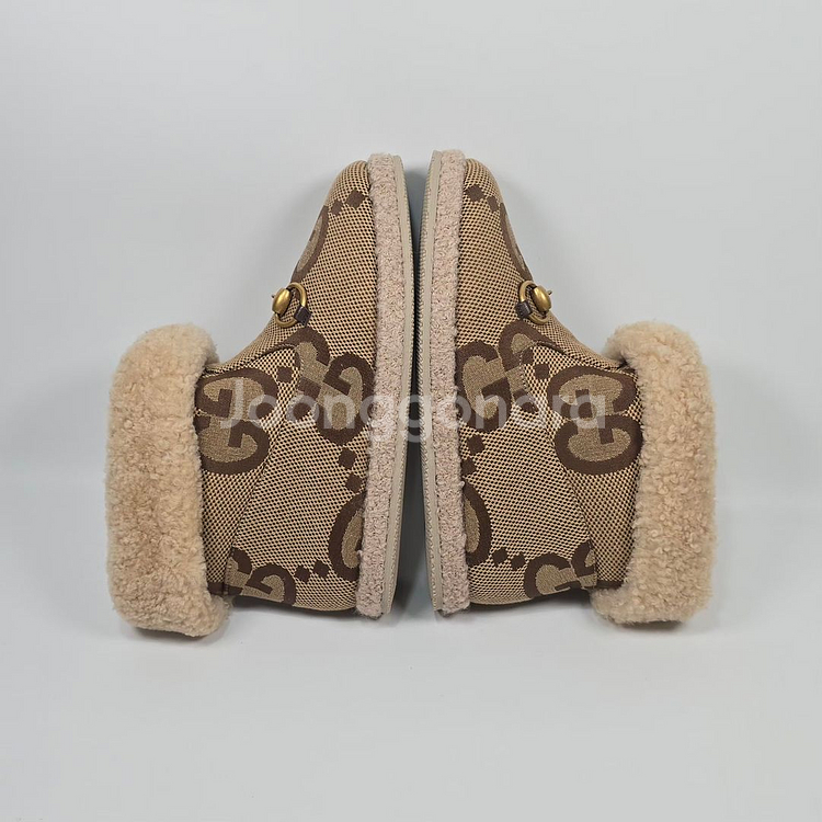 구찌 점보 GG 캔버스 홀스빗 시어링 앵클 부츠 ( 210 )--3