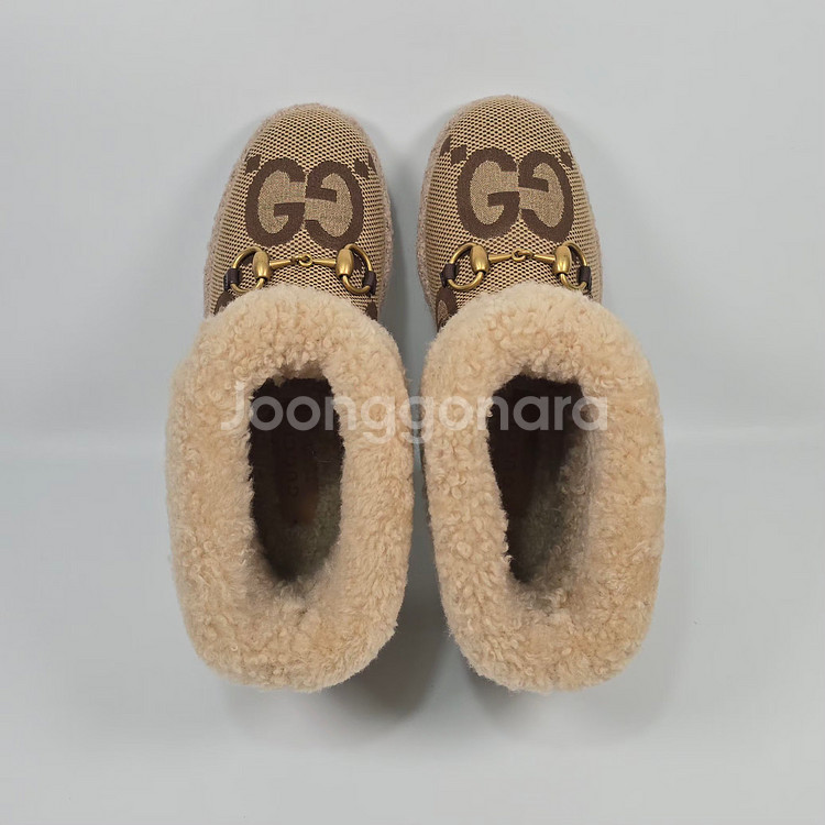 구찌 점보 GG 캔버스 홀스빗 시어링 앵클 부츠 ( 210 )--5