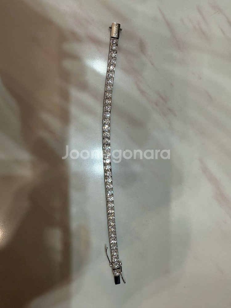 14K 백금 2돈 다미아니 테니스 팔찌 제작 판매--0