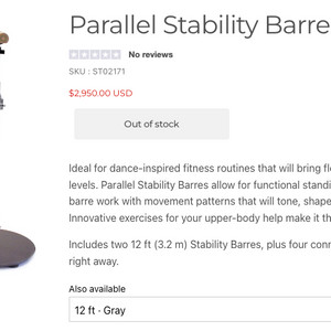 스탓 발레바 토탈바 6피트 4개 세트 팝니다. stott total barre