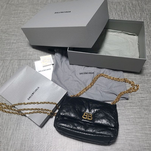 발렌시아가 모나코 미니 블랙 금장 숄더백 크로스 체인백