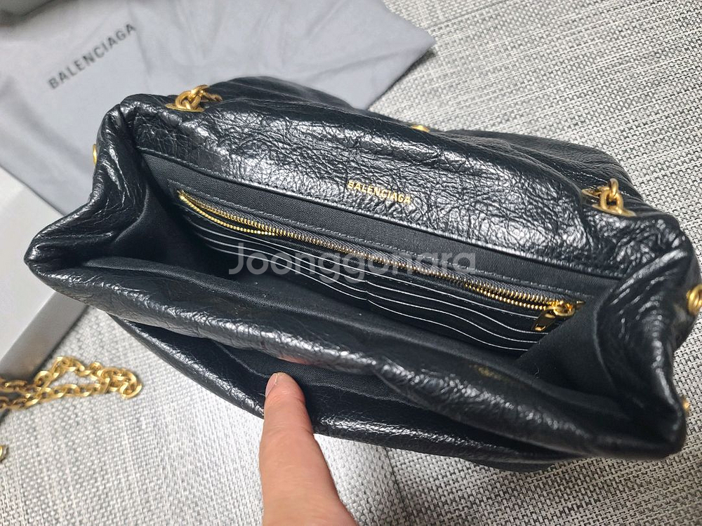 발렌시아가 모나코 미니 블랙 금장 숄더백 크로스 체인백--6