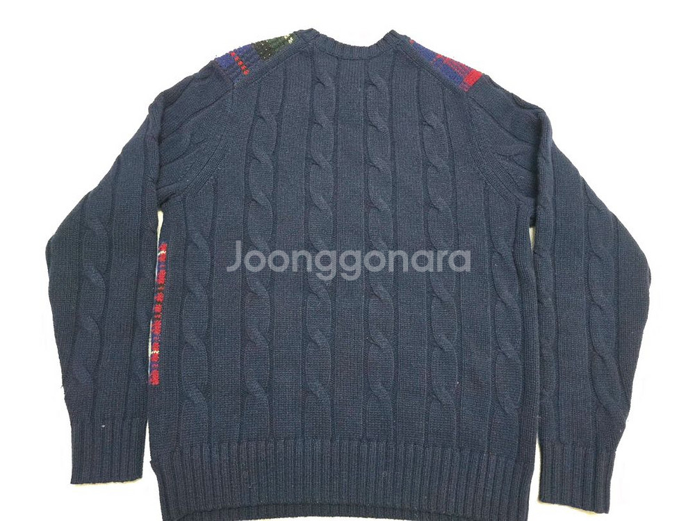 새제품 브룩스 브라더스 타탄 체크 케이블 울 니트 스웨터--5