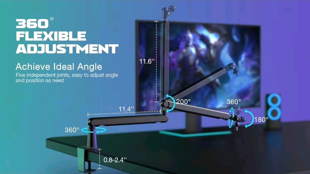 피파인 BM88 마이크 붐암 거치대 화이트--2