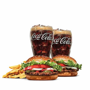 버거킹 와퍼주니어+불고기와퍼주니어+코카콜라R 2잔+감자튀김R