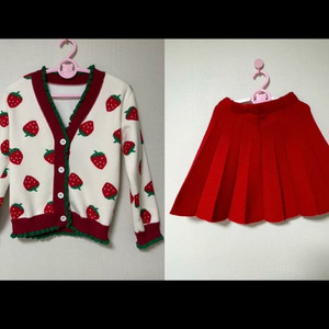 유아가디건+ 스커트 세트 (7세)(새제품)