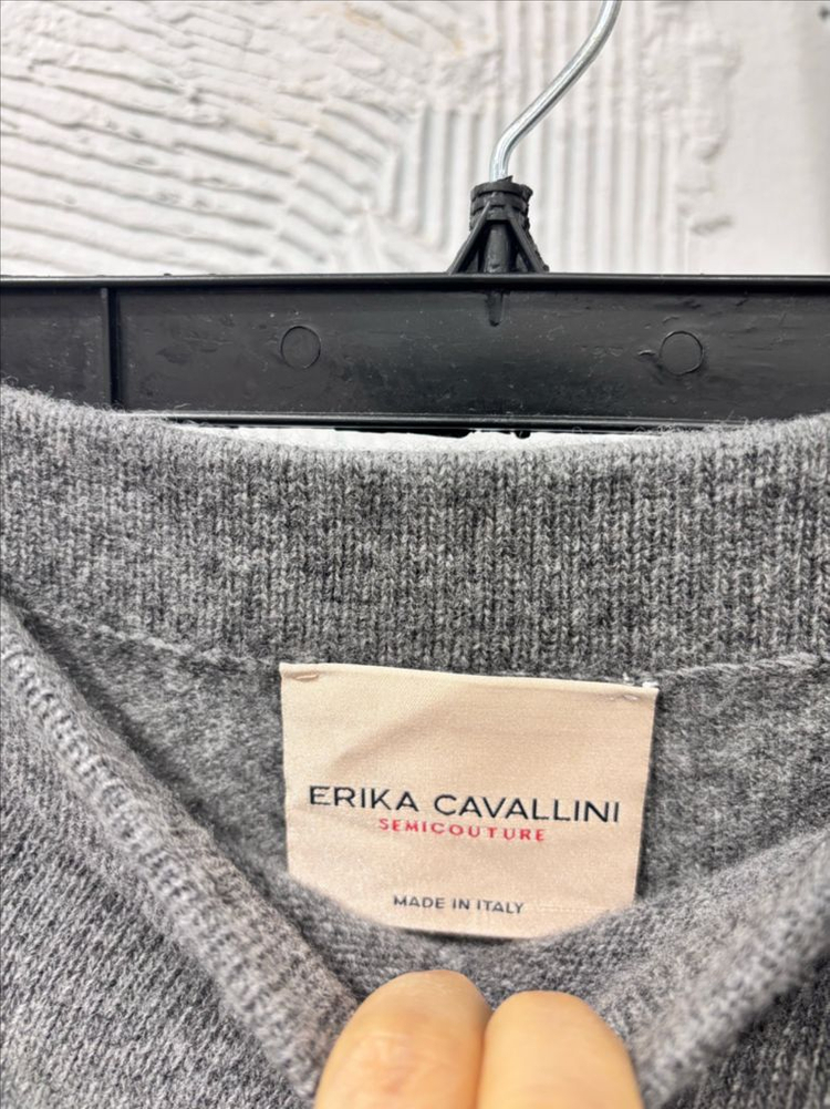 에리카 카발리니 그레이 랩 니트 스커트--3