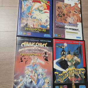 메가드라이브 md 샤이닝포스1.2 샤이닝오브더다크 랜드스토커 4개 묶어서 팝니다.