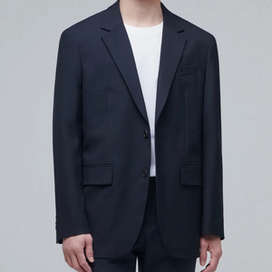 새상품 무탠다드 릴렉스드 베이식 울 블레이저 네이비 L
