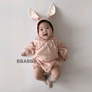 빠빠 아기 바디슈트 아기옷 / 연핑크 바디수트 bbabba 토깽이슈트 /