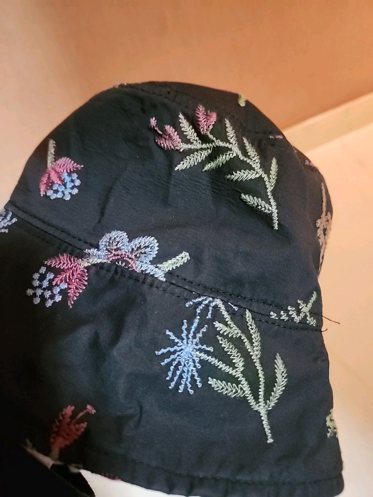 플로럴 버킷햇 모자 자수모자 벙거지모자 이미지