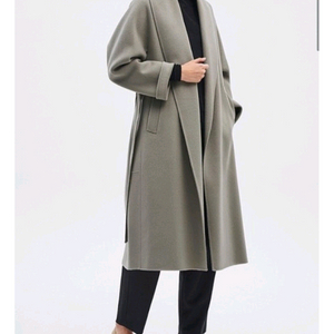 타임 숄 라펠 코트(그레이카키) 프리사이즈