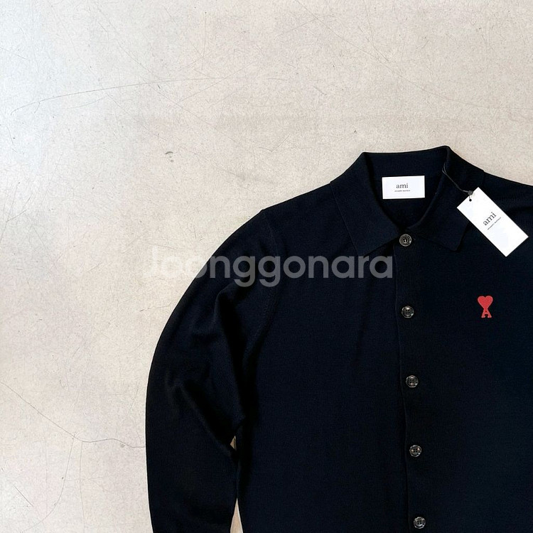 AMI 하트로고 ADC 폴로 가디건--5
