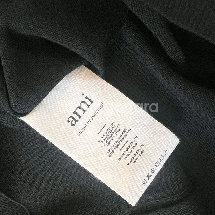 AMI 하트로고 ADC 폴로 가디건--6