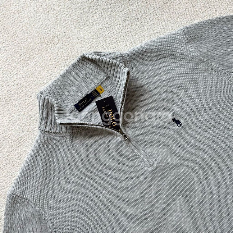 폴로 코튼 케이블 쿼터 지퍼 니트--4