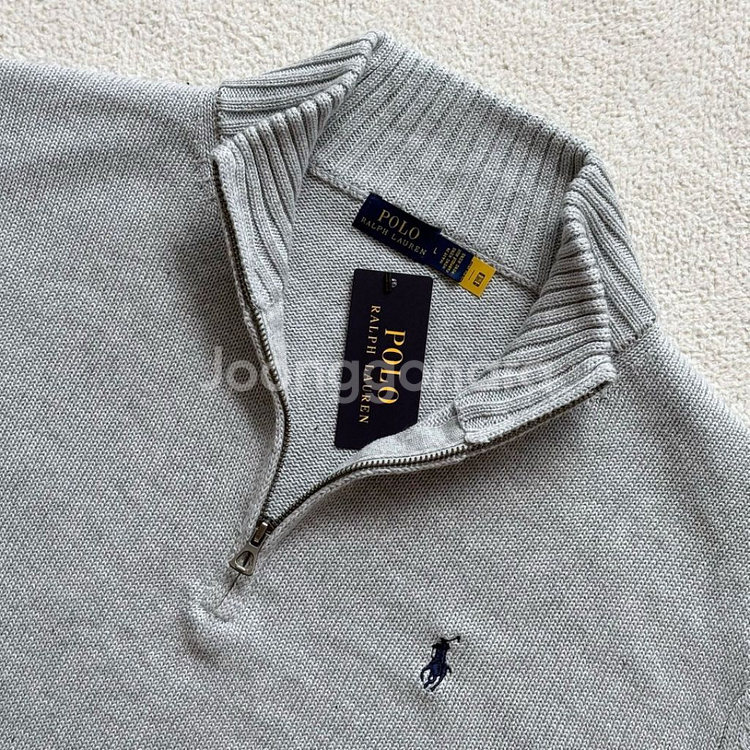 폴로 코튼 케이블 쿼터 지퍼 니트--7