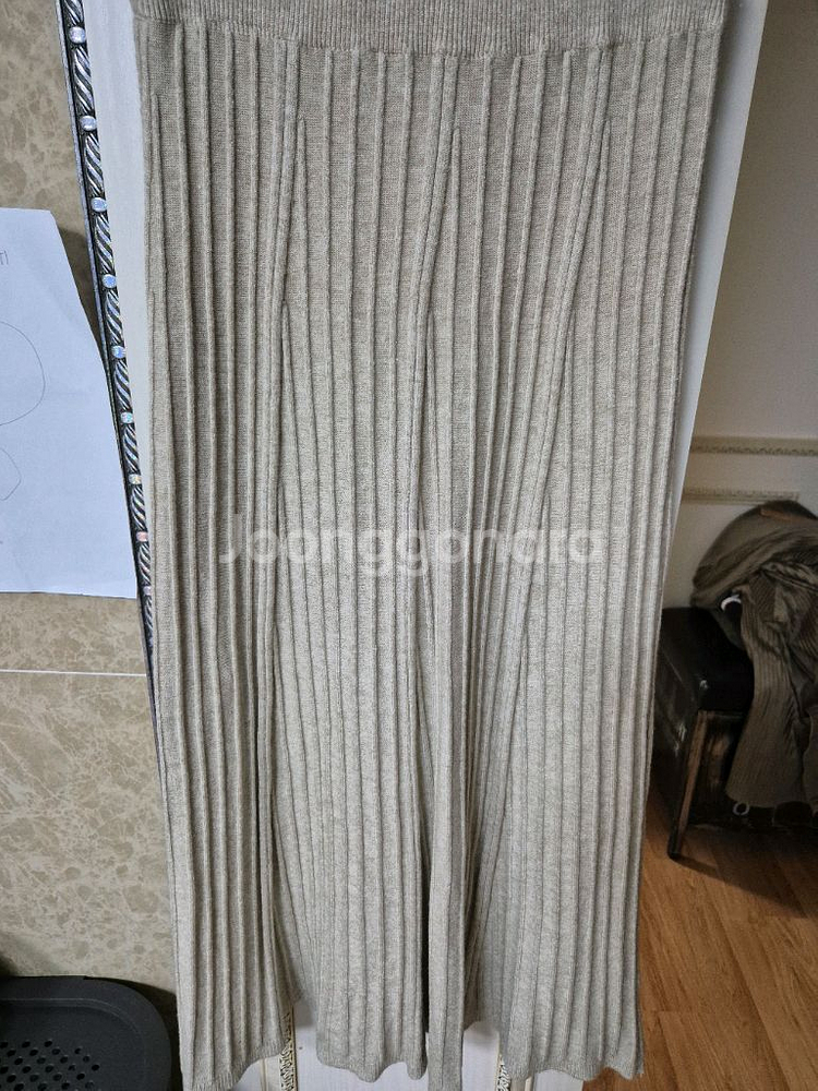 골지 니트 롱 주름스커트 55-66사이즈--1