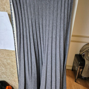 골지 니트 롱 주름스커트 55-66사이즈