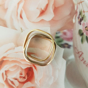 18k 트렌디 삼색콤비 반지