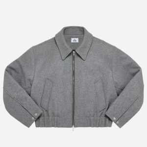 [L]MJD 울 크롭 자켓 멜란지 그레이