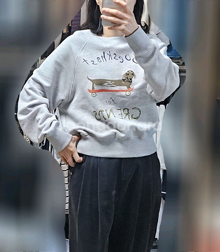 멜란지 그레이 맨투맨 L (55-66)--3