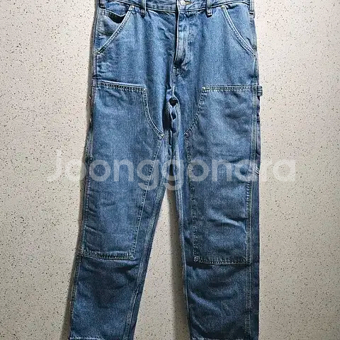 34) 자라 중청 더블니 카펜터 데님 워크 팬츠 청바지 6855 402--0