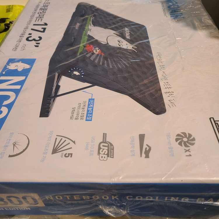 [미개봉] 노트북 쿨링패드 17.3인치 초대형 팬 [무민 스페셜 에디션]--1