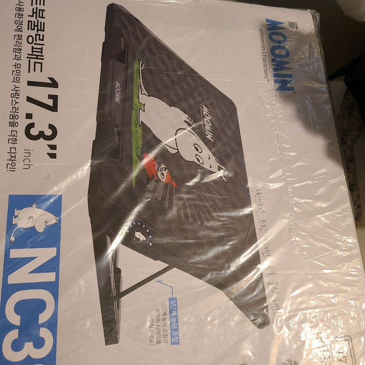 [미개봉] 노트북 쿨링패드 17.3인치 초대형 팬 [무민 스페셜 에디션]--2