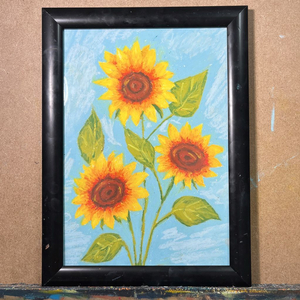 오일파스텔 해바라기 그림 a4