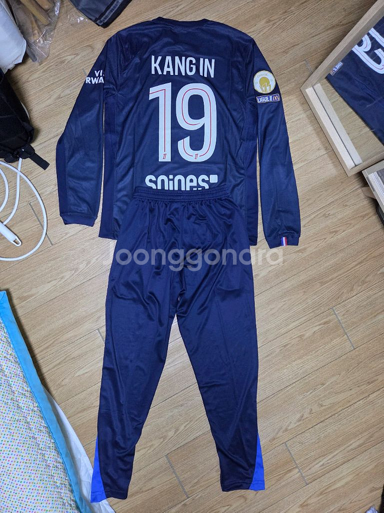 25-26시즌 PSG 이강인 축구 유니폼 축구복 상하의세트(긴팔+긴바지) 새상품 판매(사이즈 100)--1