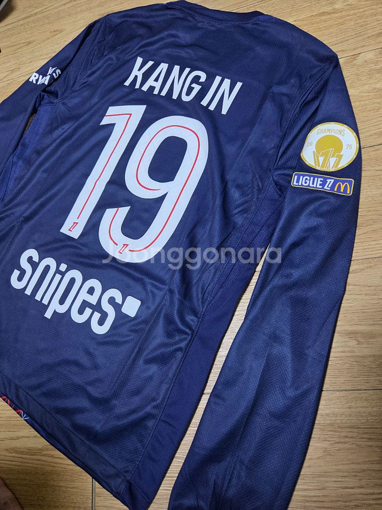 25-26시즌 PSG 이강인 축구 유니폼 축구복 상하의세트(긴팔+긴바지) 새상품 판매(사이즈 100)--4