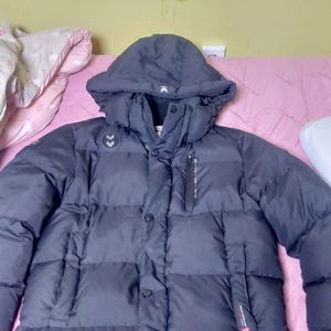 험멜 남성용 덕다운 하프패딩, 벤치코트, 다운자켓, L사이즈