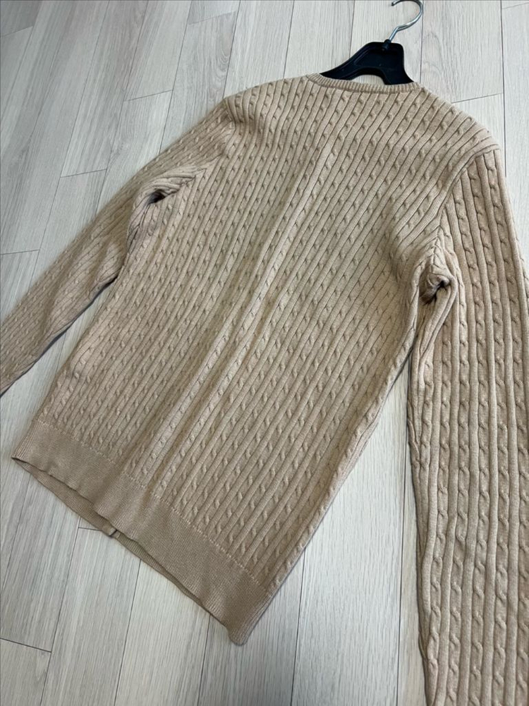 폴로 랄프로렌 코튼 케이블 니트 가디건 베이지 라운드넥 꽈배기 POLO--5