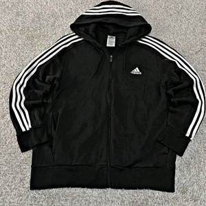 아디다스 블랙 검정 트랙탑 후드 져지집업 105/XL
