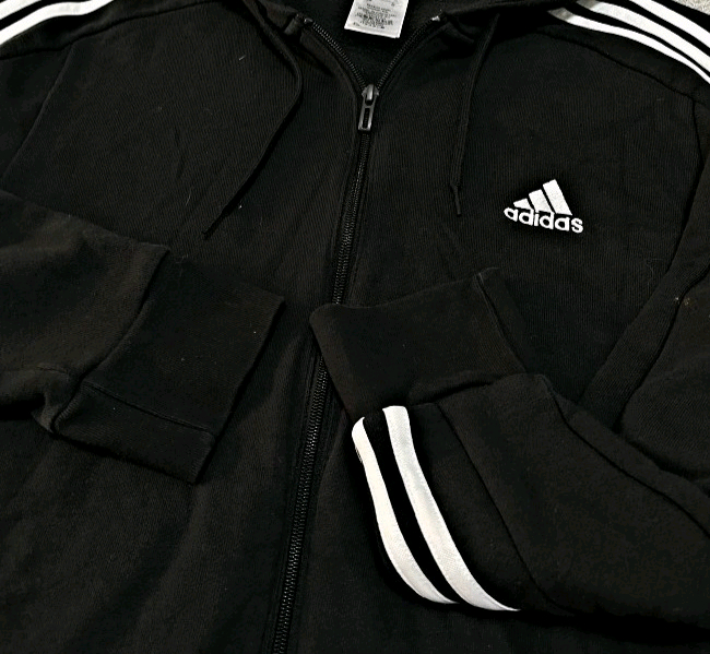 아디다스 블랙 검정 트랙탑 후드 져지집업 105/XL--2