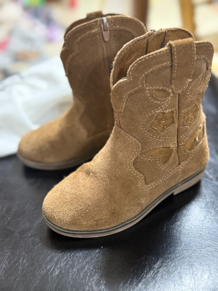 155사이즈)자라키즈스웨이드웨스턴부츠--2