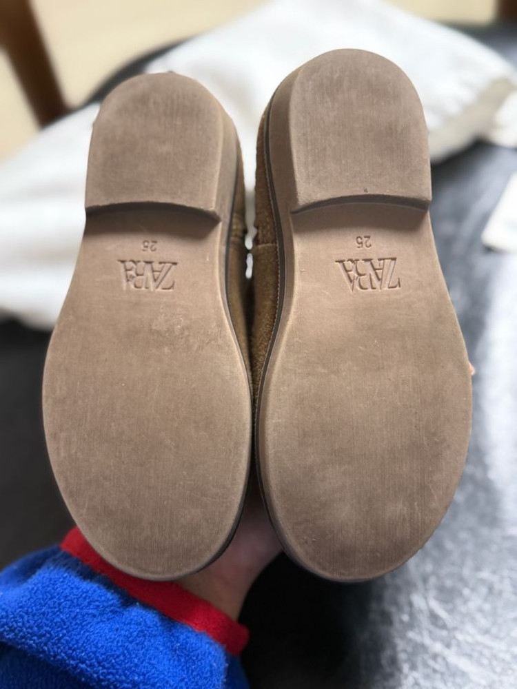 155사이즈)자라키즈스웨이드웨스턴부츠--5