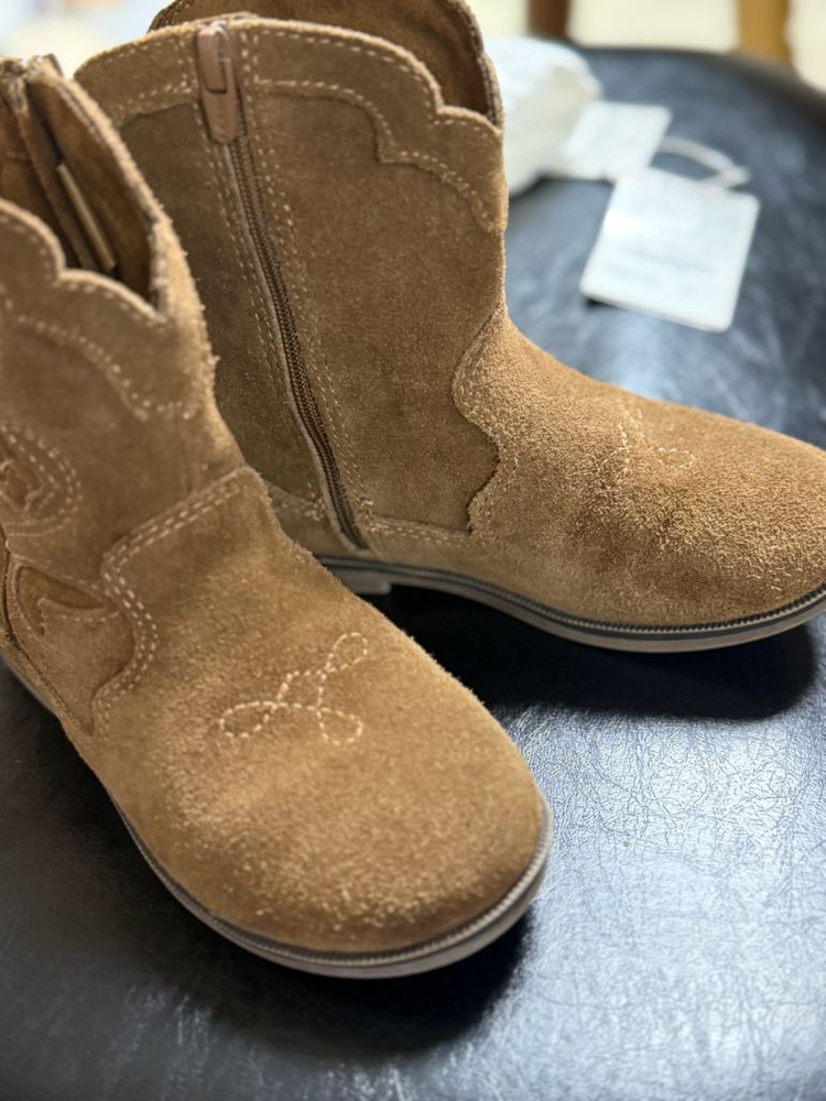 155사이즈)자라키즈스웨이드웨스턴부츠--3