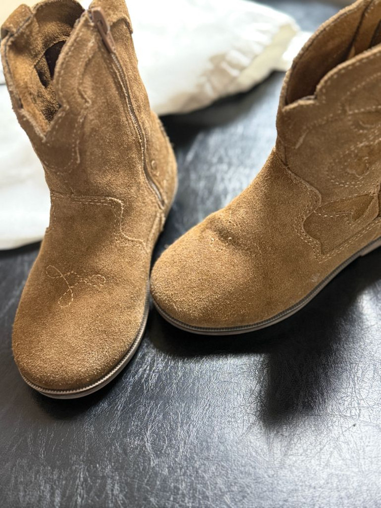 155사이즈)자라키즈스웨이드웨스턴부츠--4