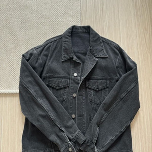 [XL]브랜디드 워시드 데님자켓 블랙 인디고