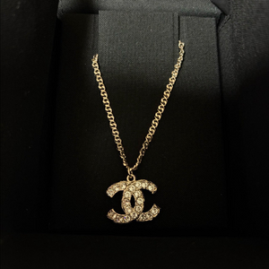 [미사용][정품]샤넬 CC로고 진주 목걸이 네크리스(금장)