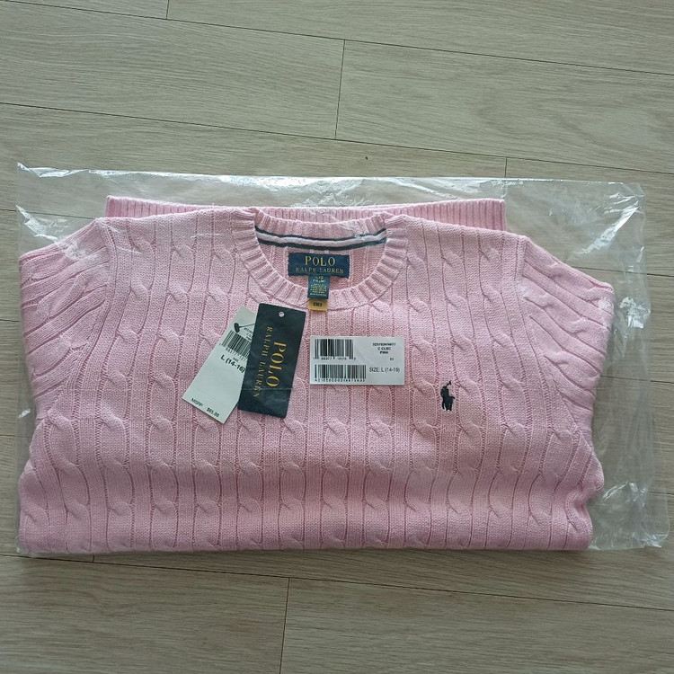 폴로 랄프로렌 케이블 니트 핑크L--1